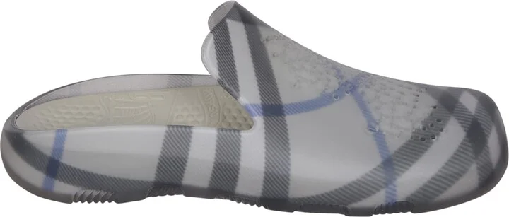 Blue/grey Check Clog Shoes