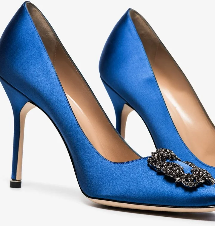 Blue Hangisi 105 Satin Pumps - Image 2