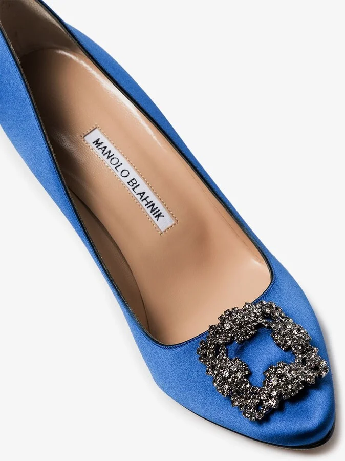 Blue Hangisi 105 Satin Pumps - Image 4
