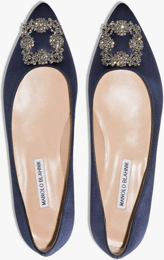 Blue Hangisi Crystal Satin Pumps - Image 4