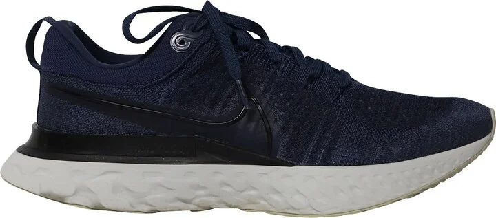 Blue Infinity React 2 in Navy Blue Mesh Polyester