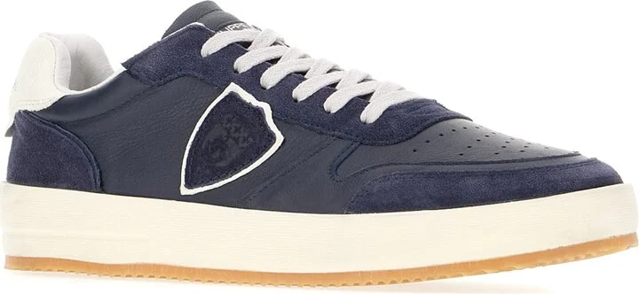 Blue Leather And Suede Nice Low Sneakers - Image 2