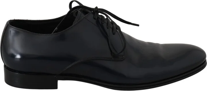 Blue Leather Dress Derby Formal Mens Men's Shoes