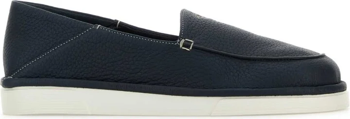 Blue Leather Loafers