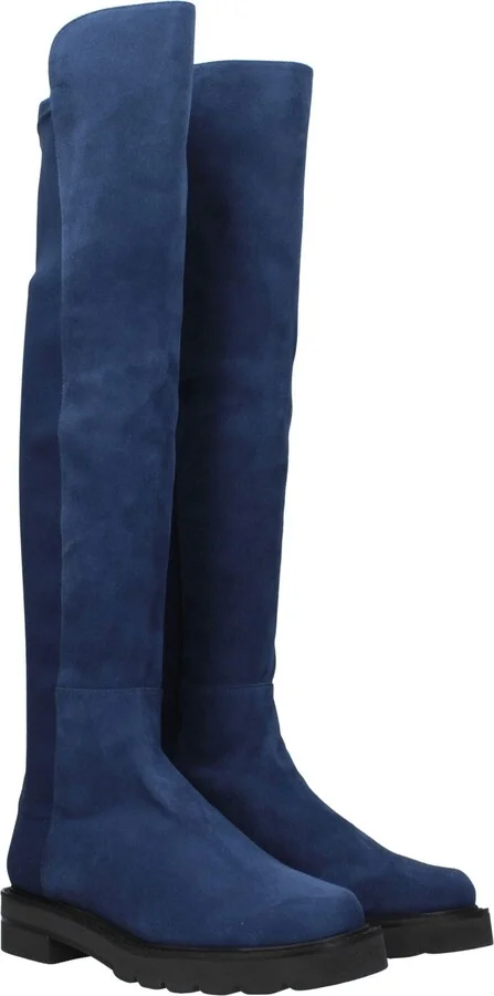 Blue Leather Over The Women's Knee - Image 2