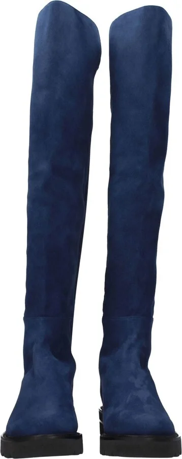 Blue Leather Over The Women's Knee - Image 3