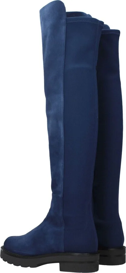 Blue Leather Over The Women's Knee - Image 4