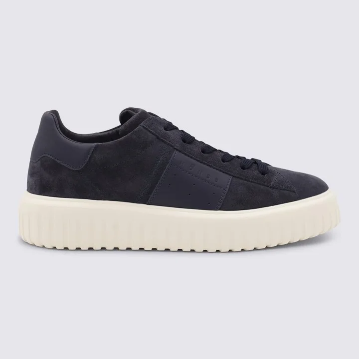 Blue Leather Sneakers