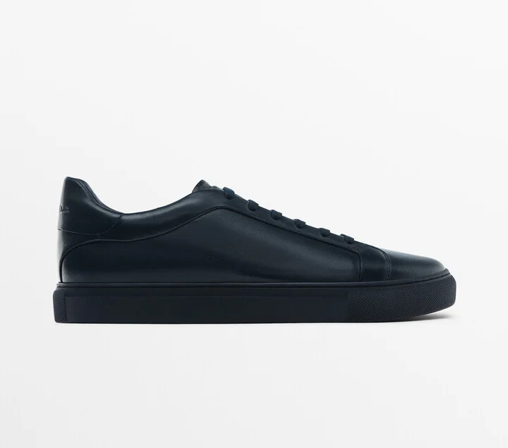 Blue Leather Trainers - Image 2
