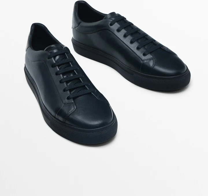 Blue Leather Trainers - Image 3
