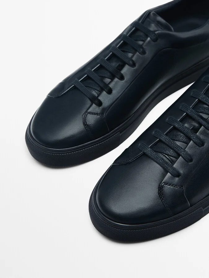Blue Leather Trainers - Image 5
