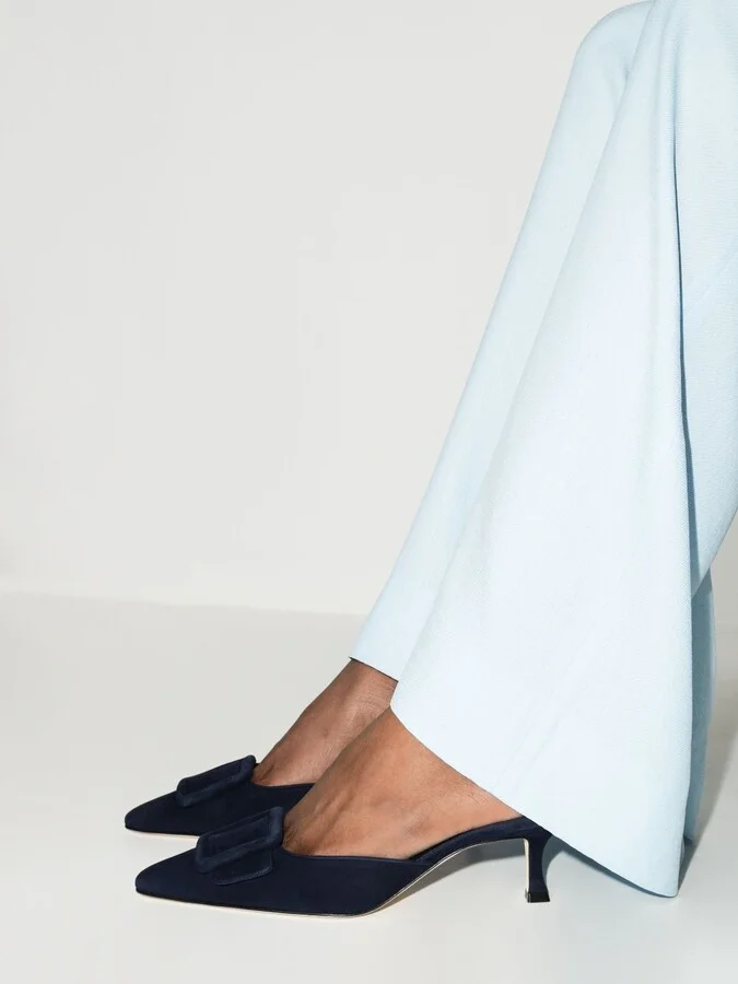Blue Maysale 50 Suede Mules - Image 2