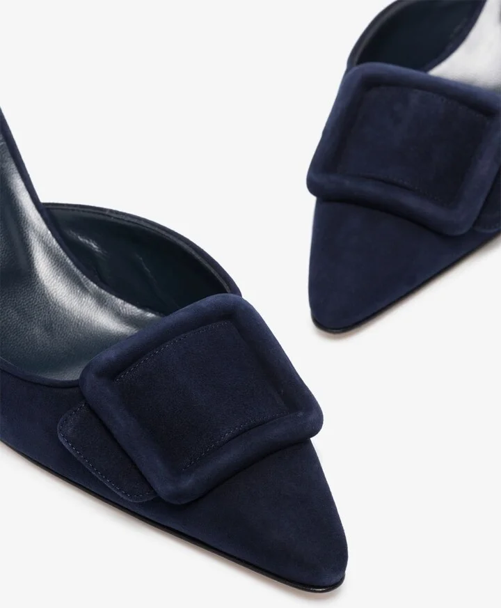 Blue Maysale 50 Suede Mules - Image 3