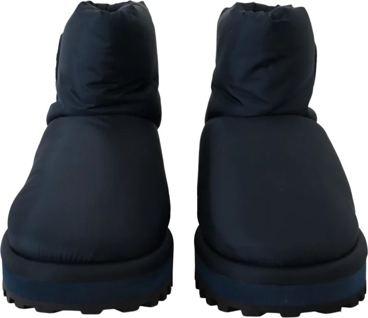 Blue Nylon Boots Padded Mid Calf Men's Shoes - Image 3