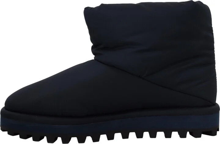 Blue Nylon Boots Padded Mid Calf Men's Shoes - Image 6