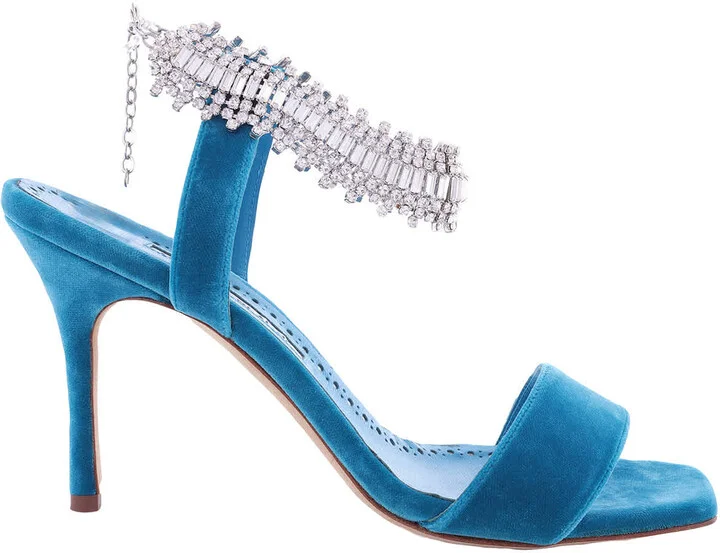 Blue Parinasan Crystal Strap Sandals