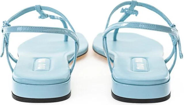 Blue Patent Leather Flip-Flop Women's Sandal - Image 3