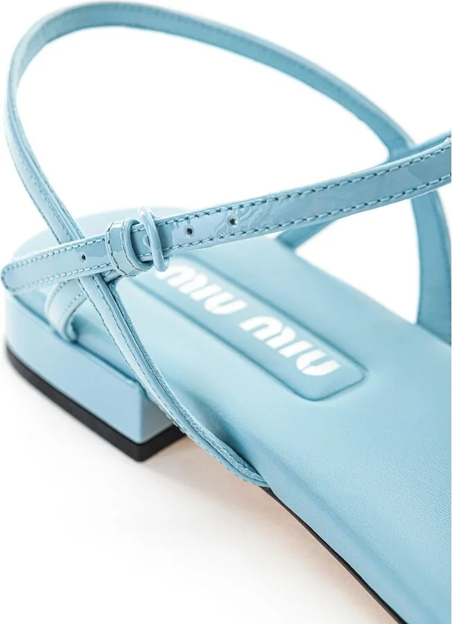Blue Patent Leather Flip-Flop Women's Sandal - Image 5