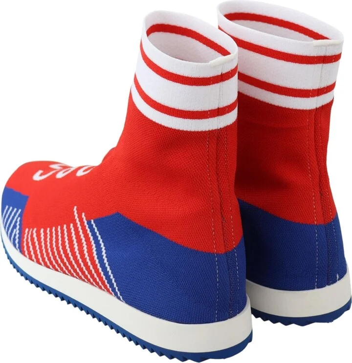 Blue Red Sorrento Logo Sneakers Socks Men's Shoes - Image 6