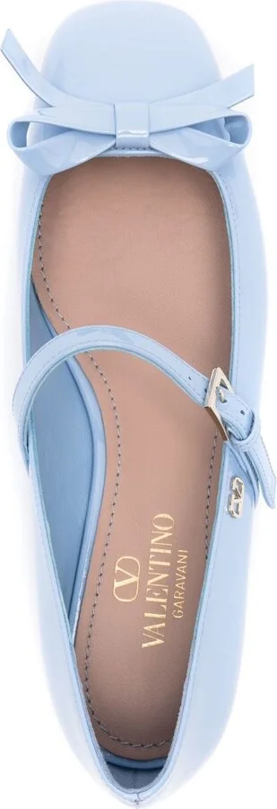 Blue Romance Bow Ballet Pumps - Image 4