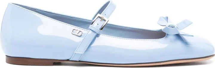Blue Romance Bow Ballet Pumps