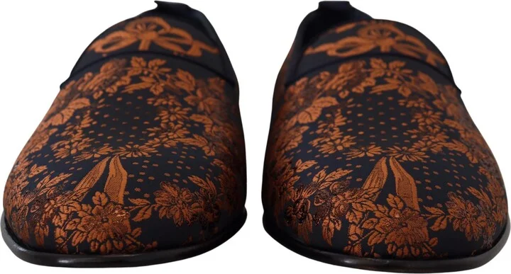 Blue Rust Floral Slippers Loafers Men's Shoes - Image 2