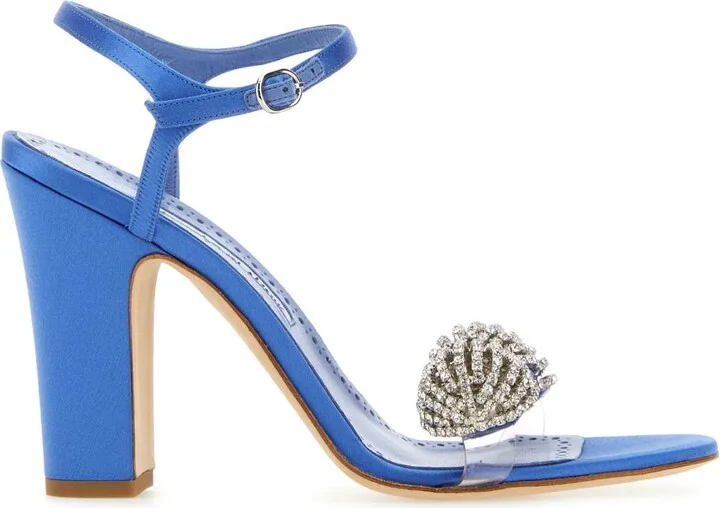 Blue Satin Elhob Sandals
