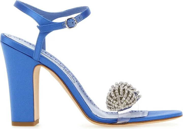 Blue satin Elhob sandals