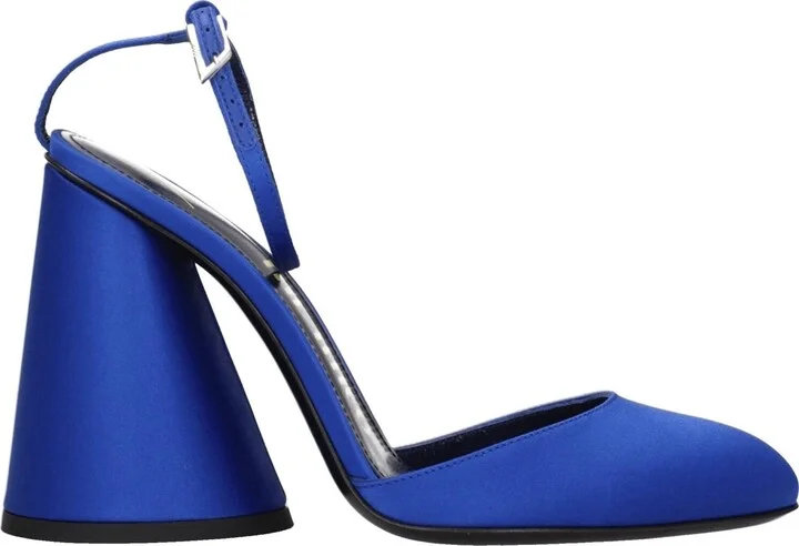 Blue Satin Women's Platforms