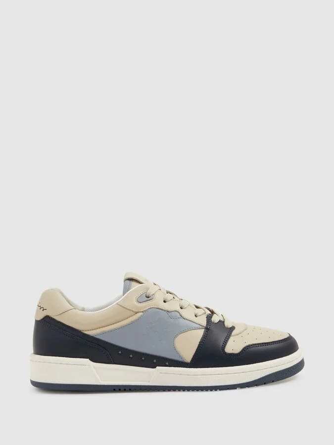 Blue/stone Astor Leather Lace Up Trainers