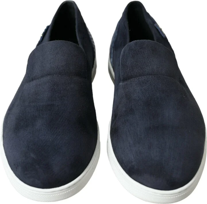 Blue Suede Caiman Loafers Saint Tropez Men's Shoes - Image 2