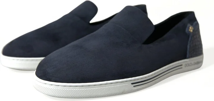 Blue Suede Caiman Loafers Saint Tropez Men's Shoes - Image 3
