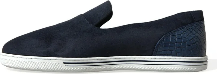 Blue Suede Caiman Loafers Saint Tropez Men's Shoes - Image 5