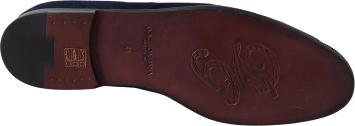 Blue Suede Caiman Loafers Slippers Men's Shoes - Image 2