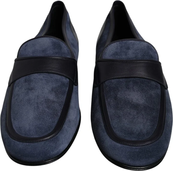 Blue Suede Leather Men's Loafer Moccasin Men's Shoes - Image 2