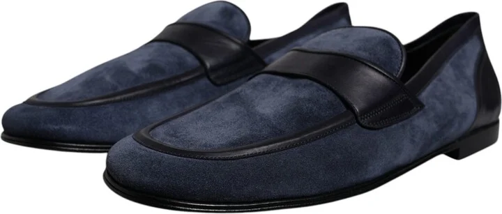 Blue Suede Leather Men's Loafer Moccasin Men's Shoes - Image 3
