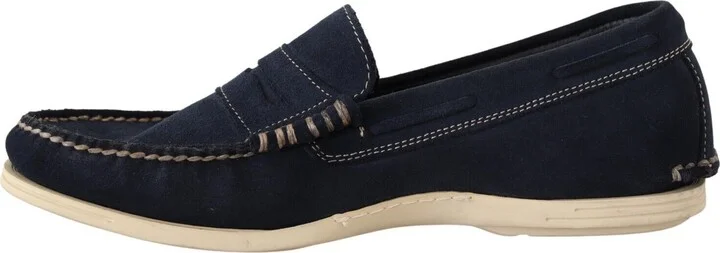 Blue Suede Low Top Mocassin Loafers Casual Men Men's Shoes - Image 2