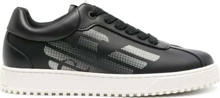 Blue Trainers With Leather Upper And Rubber Sole