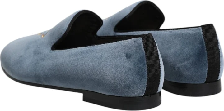 Blue Velvet DG Logo Loafers Formal Men's Shoes - Image 5