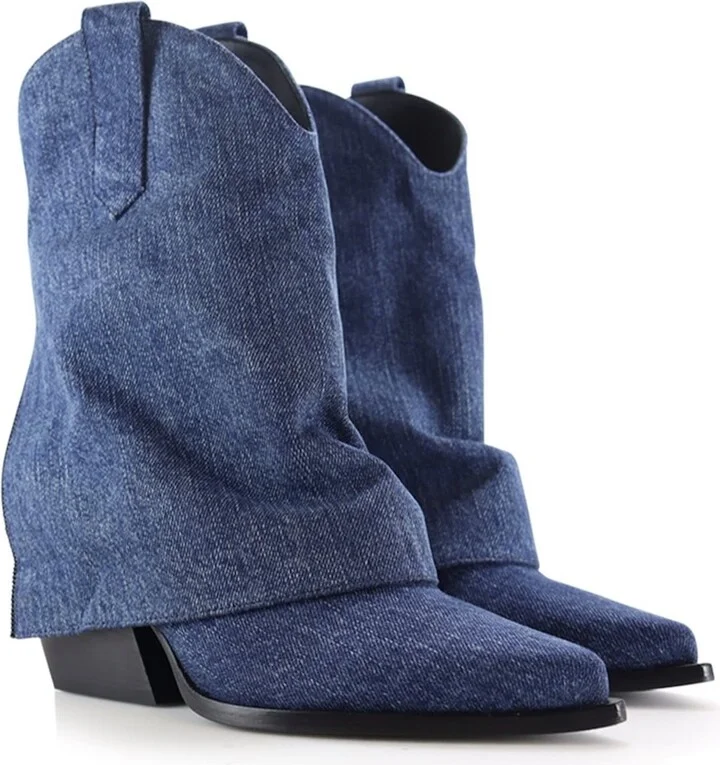 Blue Zorro Boots, Denim - Image 2