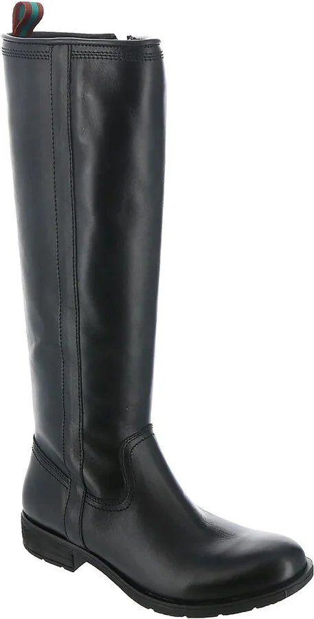 Bluma Womens Zipper Leather Knee-High Boots