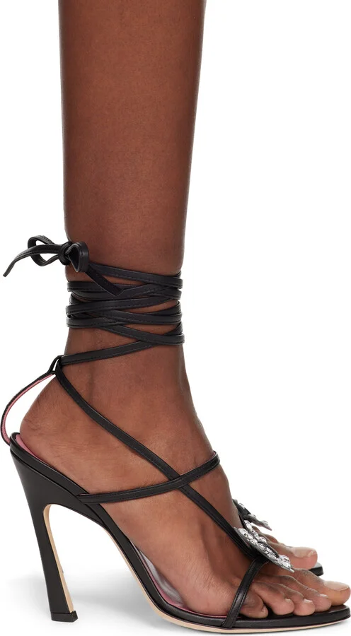 Blumarine Black Butterfly '105 Heeled Sandals