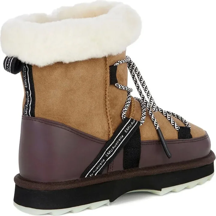 Blurred lace-up shearling boots - Image 4