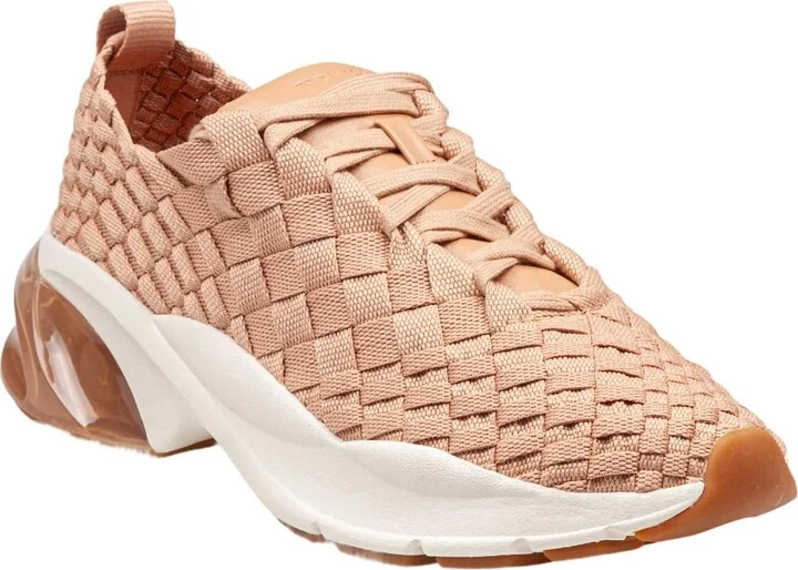 Blush Woven Fabric Trainer Sneakers - Image 2