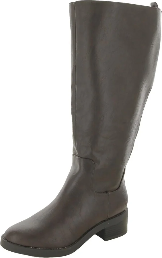 Blythe Womens Faux Leather Wide Calf Knee-High Boots