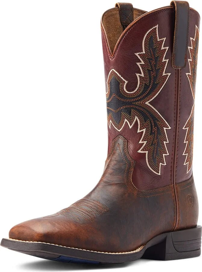 BMVY9 Mens Pay Window Western Boot Bartop Brown/Cognac 8.5