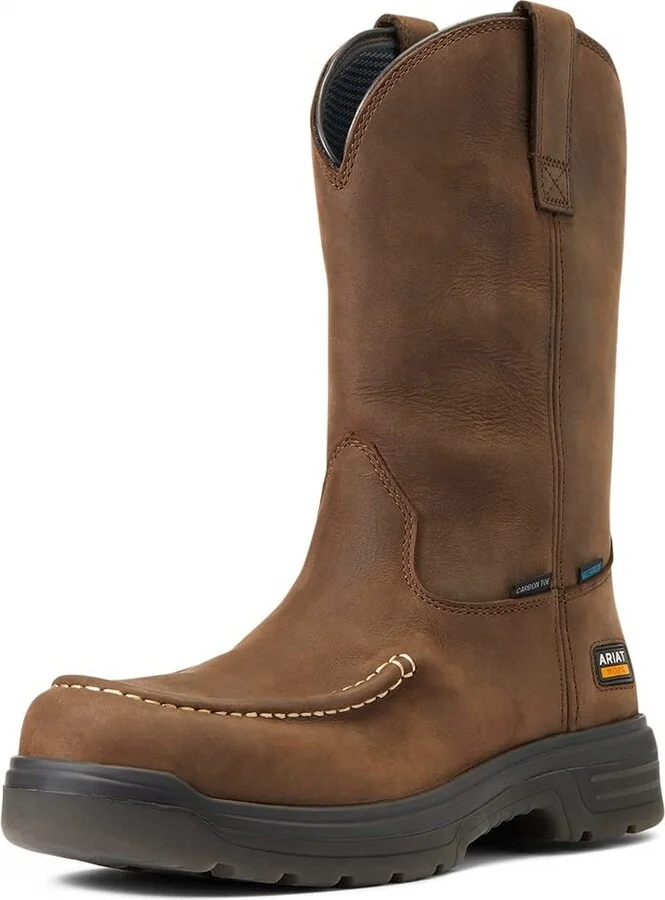 BMVY9 Mens Turbo Moc Toe Waterproof Carbon Toe Work Boot Mocha 7.5 Wide