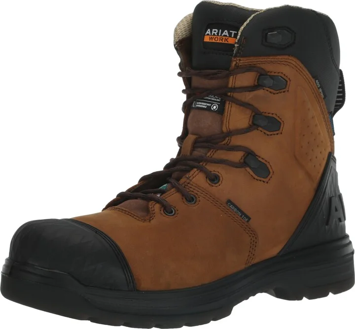 BMVY9 Mens Turbo Outlaw 8" CSA Waterproof 400g Carbon Toe Work Boot Barley Brown 11