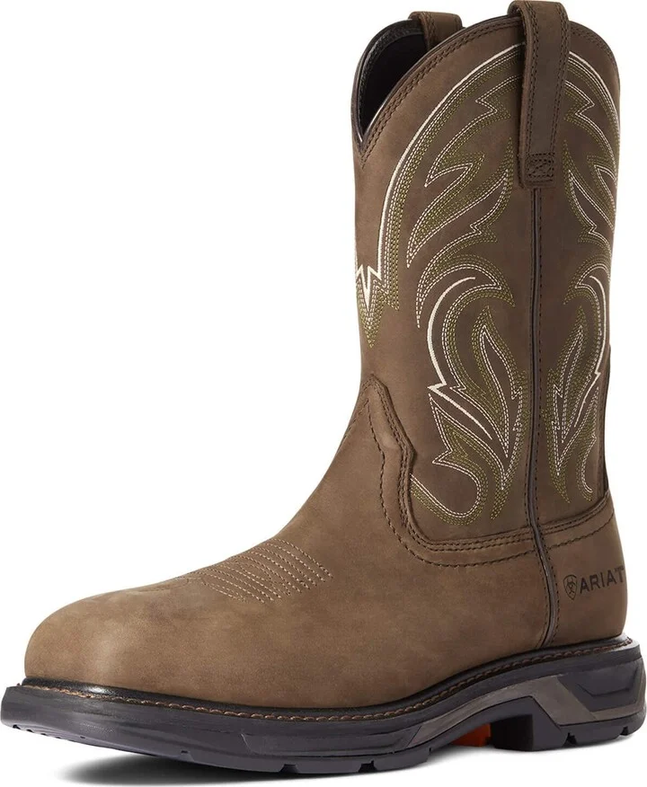 BMVY9 Mens WorkHog XT Cottonwood Carbon Toe Work Boot Distressed Brown 13 Narrow