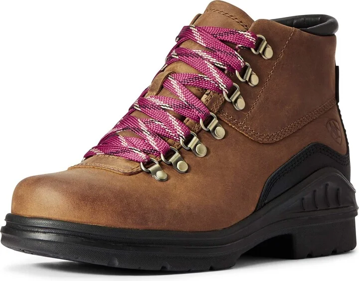 BMVY9 Womens Barnyard Lace Waterproof Boot Weathered Brown 9